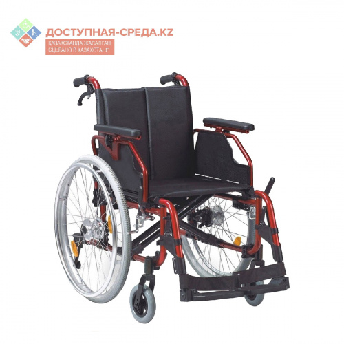 Кресло-коляска инвалидное "Доступная-среда.kz" (DS251A-LE, Механическая, Усиленная рама), Предназначена для передвижения больных и инвалидов с частичной утратой функций опорно-двигательного аппарата по любым покрытиям