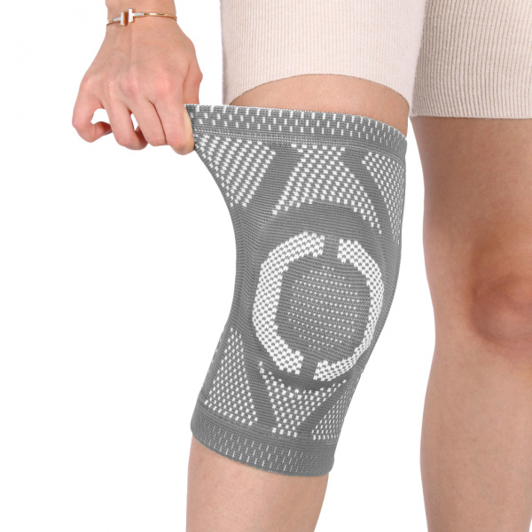 Бандаж на коленный сустав со силиконовым кольцом KS-E09, Эффективное средство профилактики повреждения суставов, а также в период реабилитации после травм и операций