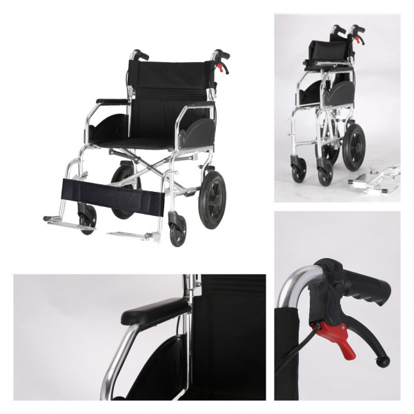 Кресло-коляска инвалидное "Доступная-среда.kz" DS105-1, Идеальное решение для тех, кто ищет легкую и прочную инвалидную коляску для коротких поездок и отдыха