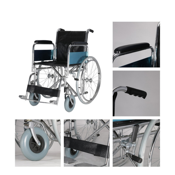 Кресло-коляска инвалидное "Доступная-среда.kz" DS110-2, Создана для передвижения людей с функциональными ограничениями, травмами и нарушениями двигательных навыков