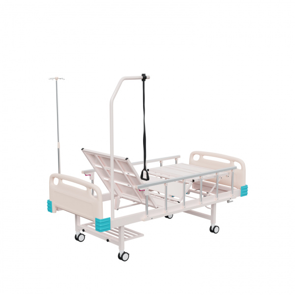 Кровать медицинская "KZMED" (204M спинки ABS), Используется в учреждениях здравоохранения для более комфортного пребывания в больнице лежачих больных<br>
 <br>
 <b>ВНИМАНИЕ! Кровать поставляется с дополнительной комплектацией: инфузионная стойка, стойка для подтягивания и боковые ограждения.</b><br>