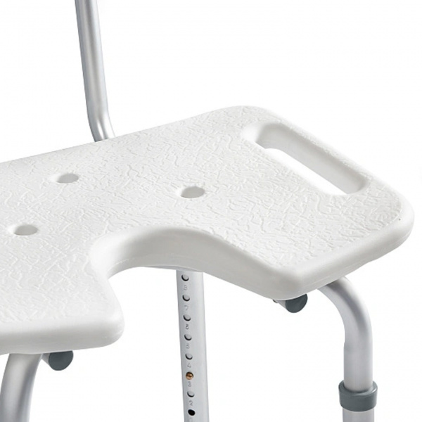 Стул для ванной "Доступная-среда.kz" (Регулируемый по высоте, изогнутое сиденье, DY03796L), Используется при уходе за больными в лечебном стационаре или домашних условиях