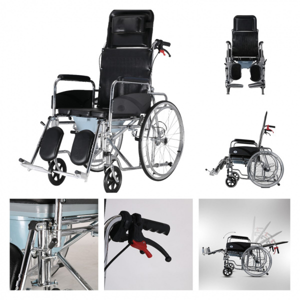 Кресло-коляска инвалидное "Доступная-среда.kz" DS112-2, Это недорогая и комфортная коляска, которая подойдет для практически любого пользователя